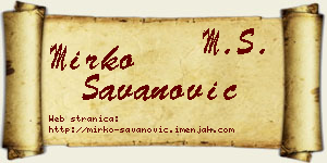Mirko Savanović vizit kartica